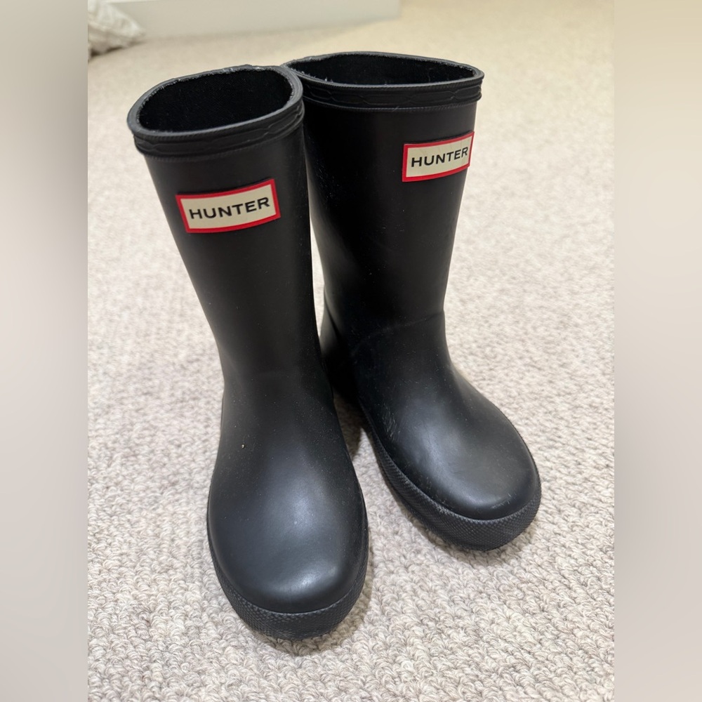 Kids Hunter Classic Black Rain Boots 10